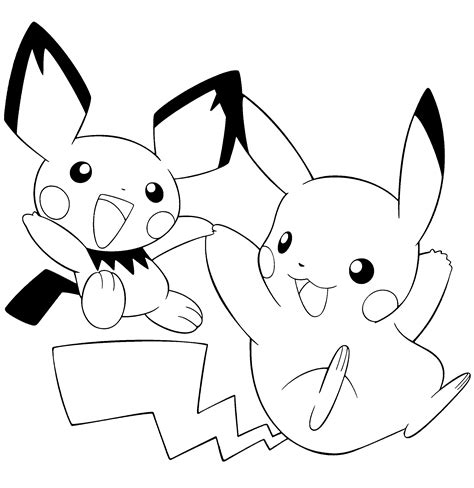 cute pikachu coloring page|Pikachu Coloring Pages for Kids